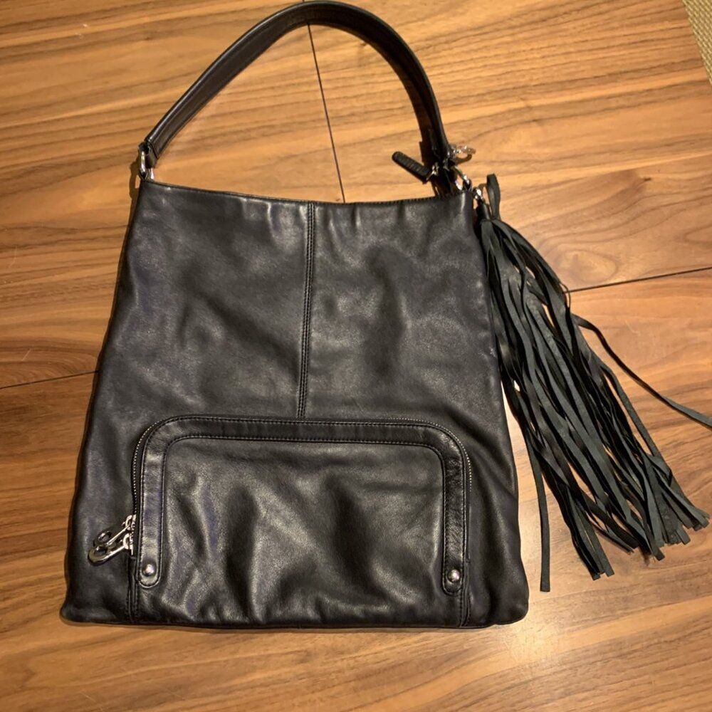 Danier leather purse bag satchel hobo EUC, black